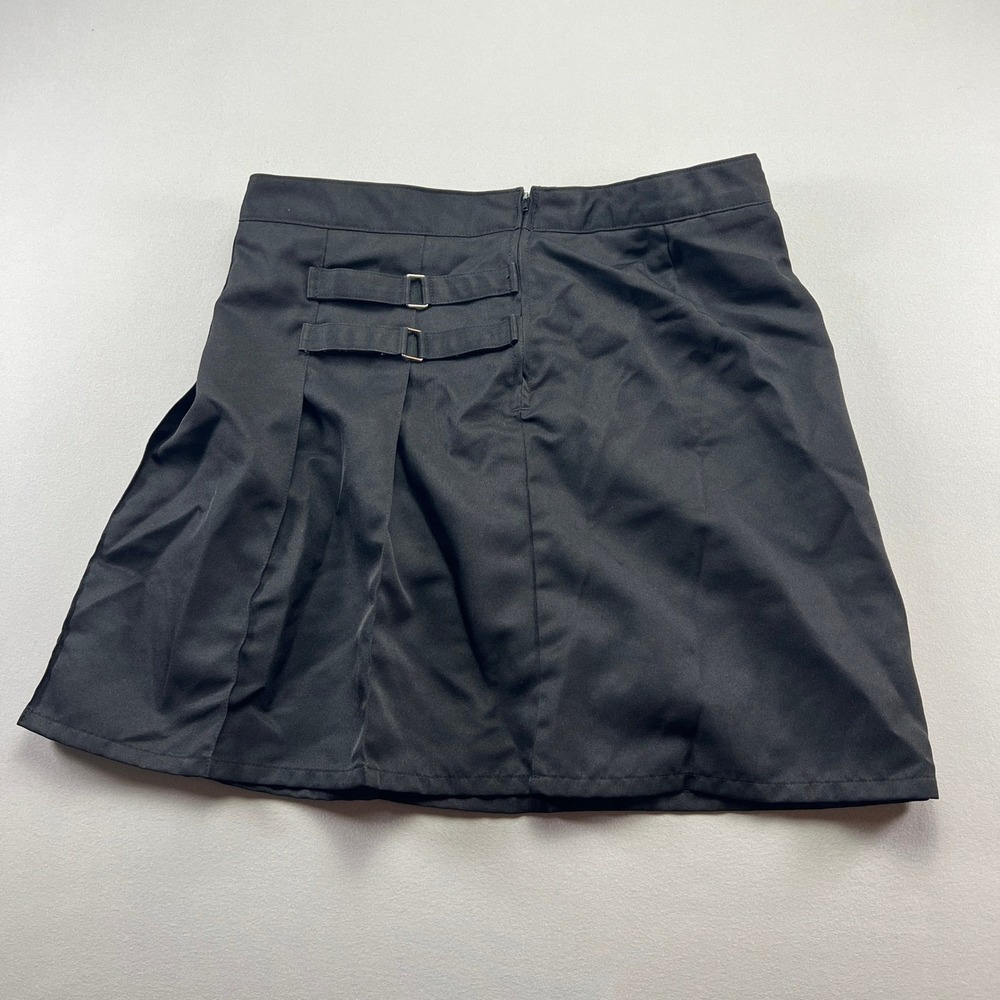 French Toast Scooter Skirt Womens 18 Black Pleated Back Zip Modern Minimalist